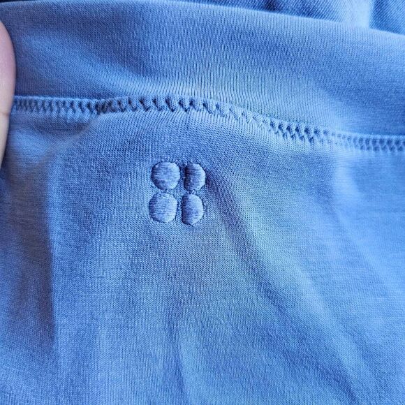 Sweaty betty womens Sz 10 blue after class sweatshirt yoga split side - Picture 6 of 8
